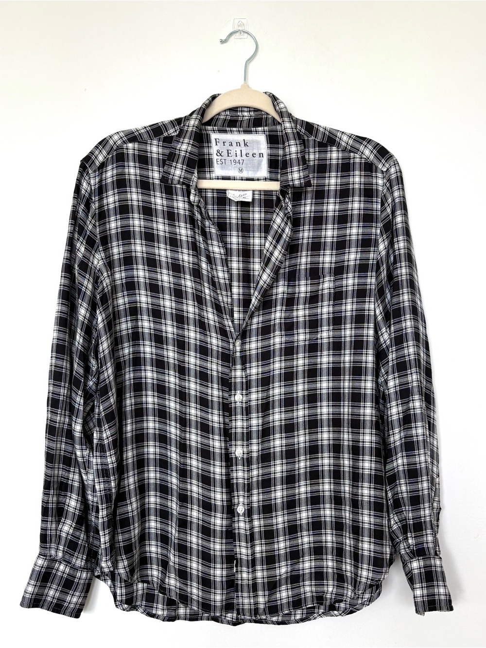 Frank & Eileen Black Plaid Black and White Casual Button-Down Shirt